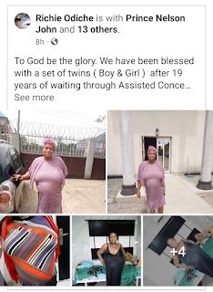 Nigerian lady welcome twins