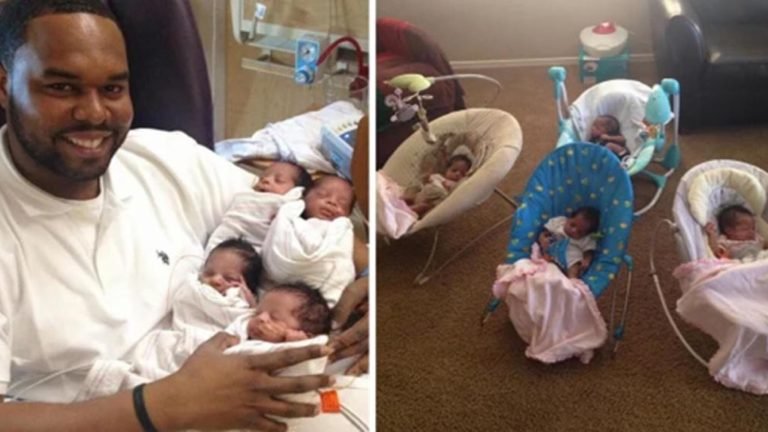 Dad Raises His Quadruplet