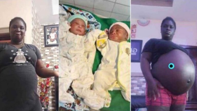 “Mama Twins”: Nigerian Mother With Huge Baby Bump Welcomes Two Babies (Video)