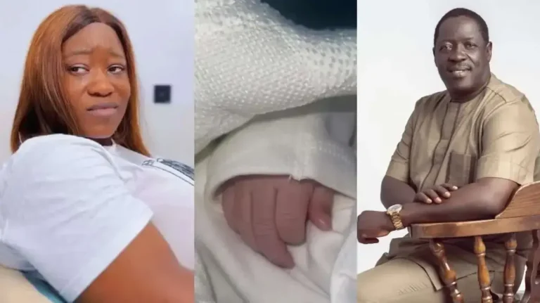 “Please can call me latest grandpa in town, my joy is full” – Actor Ogogo rejoices as his Lookalike daughter Kira welcomes a baby boy