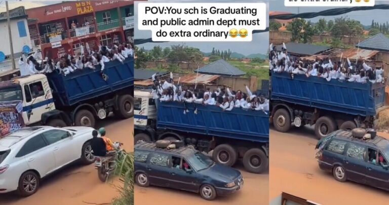 University students tipper truck